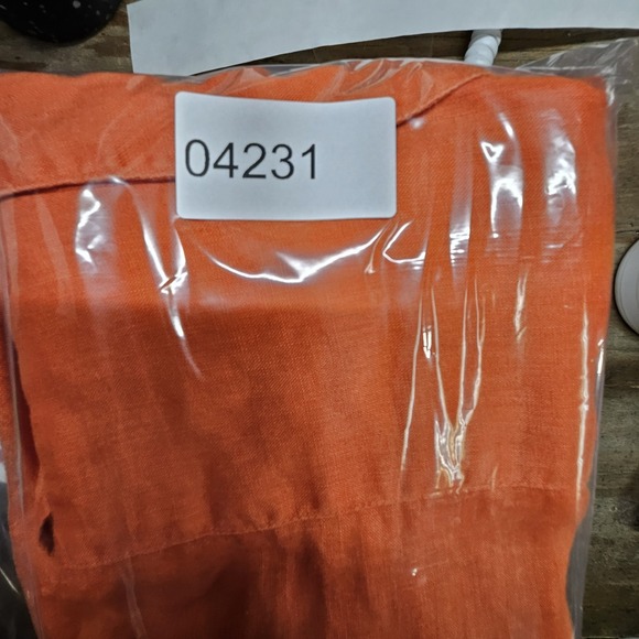 J Jill Love Linen Top Womens XS Orange Button Front 100% Linen Casual Preppy - Picture 11 of 11